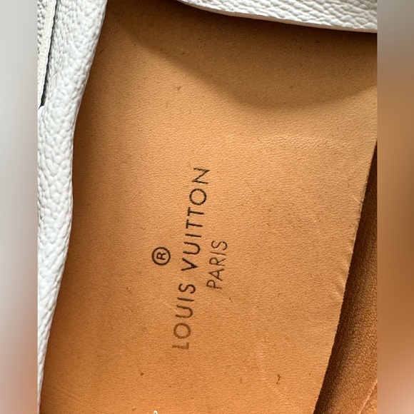 Louis Vuitton men's moccasin monogram loafers size 9 white - Picture 5 of 6